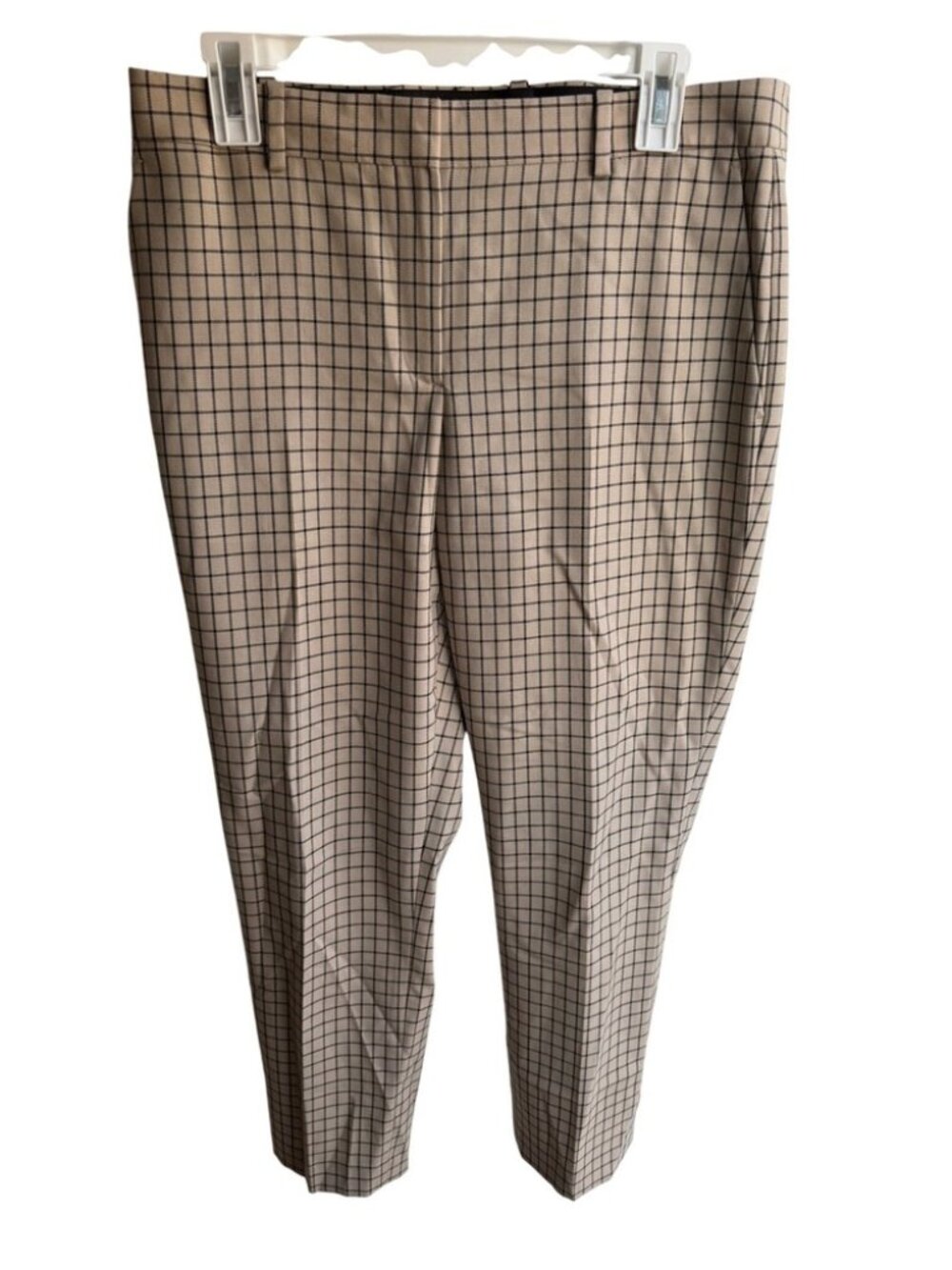 THEORY testra wool blend windowpane check straight pants (sz10)